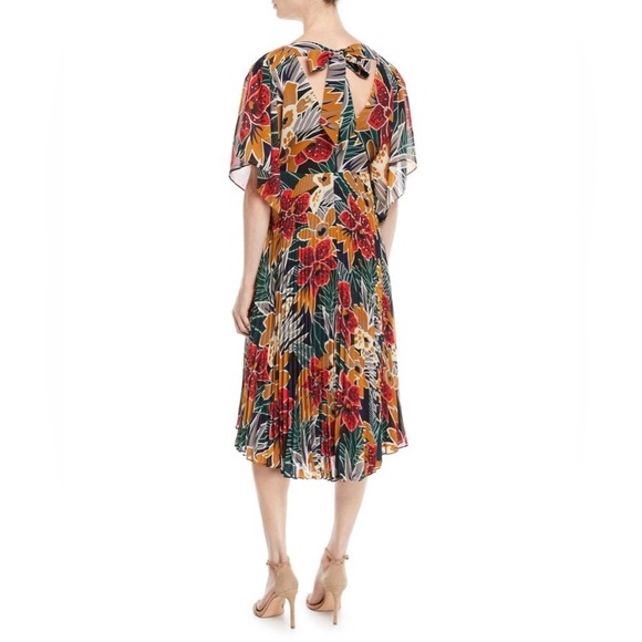 NEW Club Monaco Zorbina Pleated Floral Midi Dress 6 - Picture 3 of 8